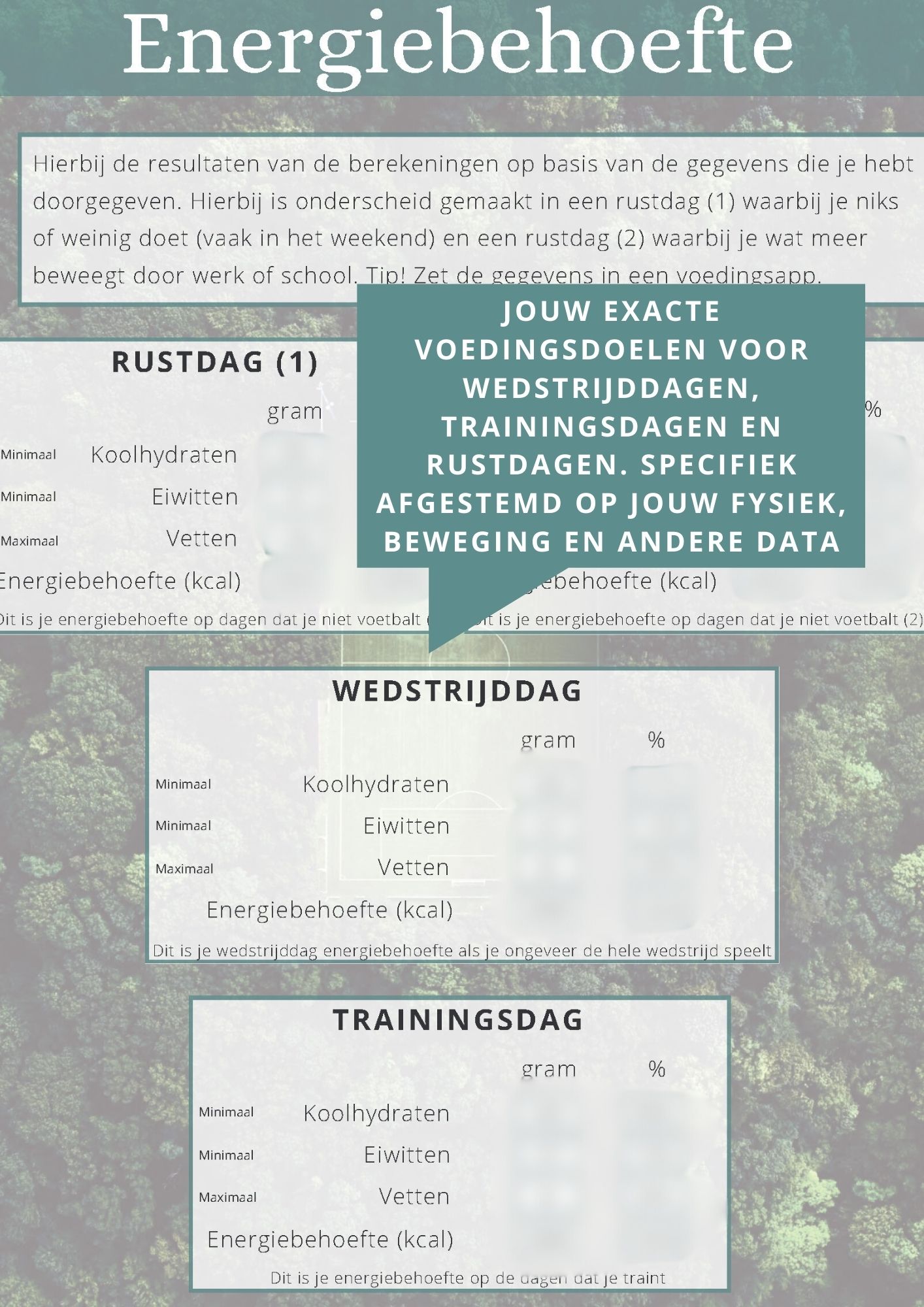 Energiebehoefte voetballer